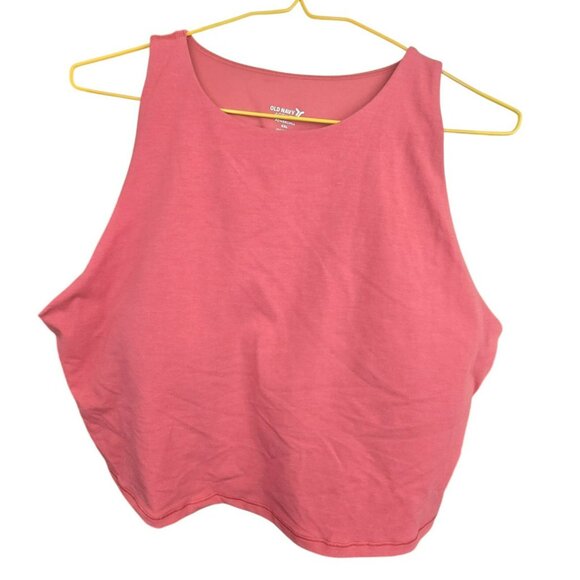 Old Navy Active Powerchill XXL Womens Cropped Tank Top In Coral Pink NWT JJ4068 - Picture 1 of 6